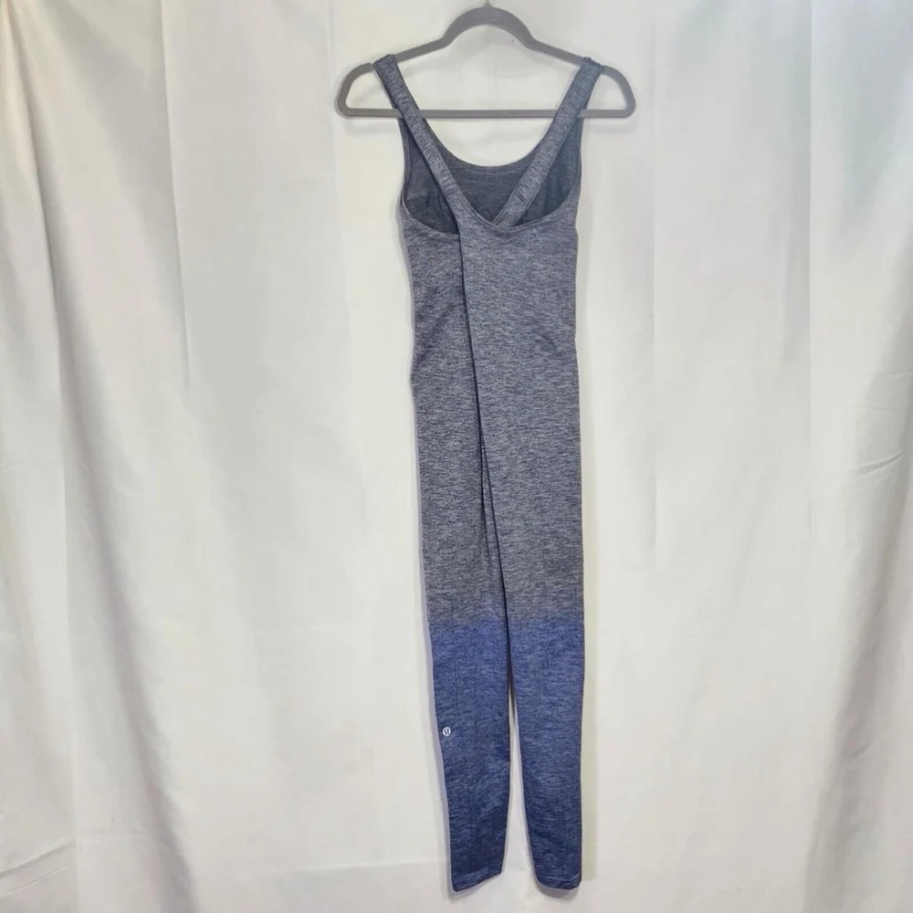 Lululemon Balance and Resist Ombre Blue and Gray Catsuit One Piece Size 6
